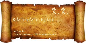 Kármán Kitti névjegykártya